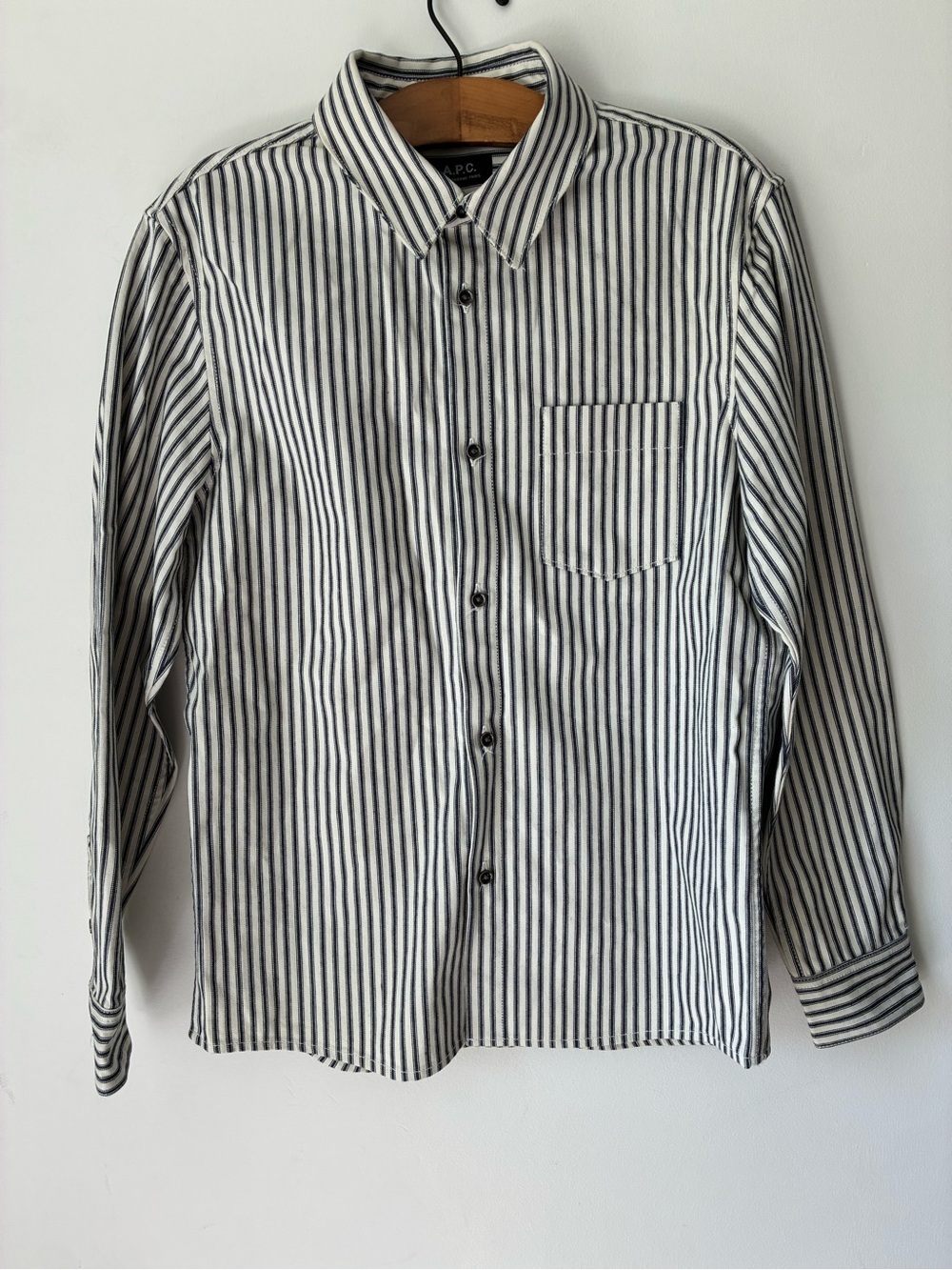 A.P.C. Blouse Women’s Medium Button Down 100% Cotton Striped